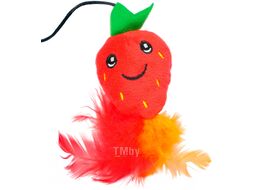Игрушка для кошек Mr. Kranch Клубничка с кошачьей мятой и перышками / MKR178605