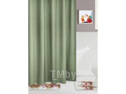 Шторка-занавеска для ванны Home One Waffle 200x200 / 417260 (зеленый)