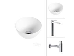 Умывальник со смесителем Lauter 21601E + Moon 21СK81691C с сифоном 21635CH (хром)