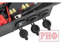 Бокс аккумуляторный 2xUSB, 2x12В, вольтметр с индикацией 420х250х330 Риф RIF22-6-0027900