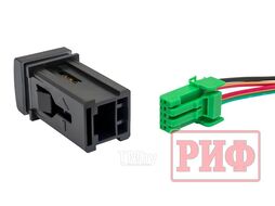 Кнопка ВКЛ/ВЫКЛ, голубой, TOYOTA 22x22 (под гравировку) Риф RIF22-1-7112104