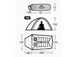 Палатка Cloud Up 2-местная, алюминиевый каркас, зеленая Naturehike NH17T001-T-TBGR