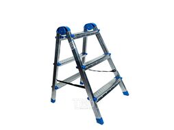 Стремянка B3 TwoSide Pro 3ст, 2 секции, стальная, оцинкованная AZK LDTH-02.03