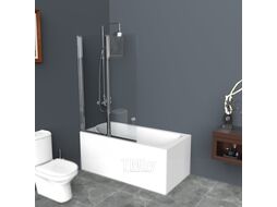 Стеклянная шторка для ванны BelBagno UNO-V-2-120/150-C-Cr