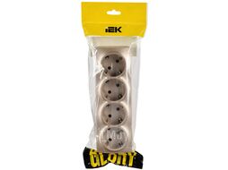 Розетка IEK Glory ERH41-K37M-16 (шампань матовый)