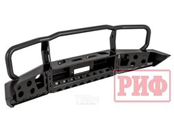 Бампер передний Toyota Land Cruiser 76/78 2007+ c доп. фарами и защитной дугой, с площадкой под Риф RIF076-10350