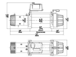 Лебёдка электрическая 12V 13500 lbs 6136 кг влагозащищенная, синтетический трос RUNVA EWB13500MAXSSR