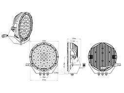 Фары комбинированного света 229 мм 198W LED AURORA ALO-R7H-CW