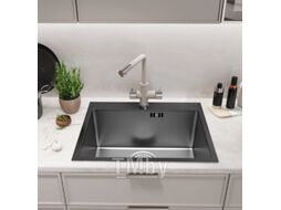 Мойка кухонная Mixline Pro 552935 (черный графит, с сифоном)
