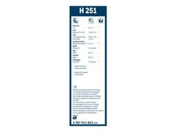 Щетка стеклоочистителя 1шт. H251 250mm задняя BOSCH 3397011813