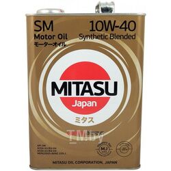 Моторное масло MITASU 10W40 4L UNIVERSAL SL CF API SL CF для бенз диз ДВС, Synthetic Blended MJ1254