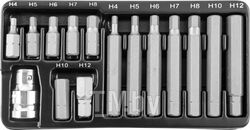 Набор вставок-бит 10 мм DR шестигранных с переходником, 15 предметов Jonnesway S29H4115S