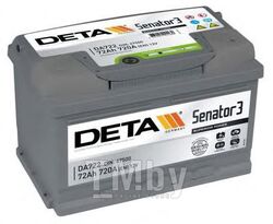 Аккумуляторная батарея 72Ah DETA SENATOR3 12 V 72 AH 720 A ETN 0(R+) B13 278x175x175mm 16.6kg DA722