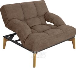 Кресло мягкое Bo-Box Фэнтази (черный муар/дерево/соро 28 коричневый)