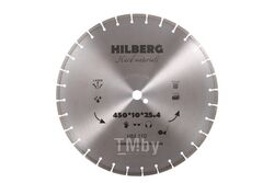Диск алмазный по железобетону Hilberg серия Hard Materials Laser 450x10x25.4/12 mm HM110