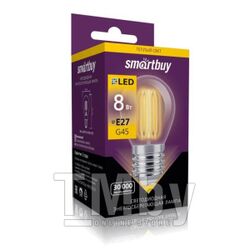 Светодиодная (LED) FIL Лампа Smartbuy-G45-8W/3000/E27 (SBL-G45F-8-30K-E27)