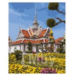 Набор для рисования по номерам, картина 41х50 см "Храм Бангкока" (основа на карт, краски, кисть) LORI Кпн-213