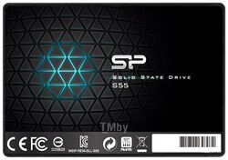 Накопитель SSD Silicon Power Slim S55 480GB (SP480GBSS3S55S25) (2.5", SATA 3.0, 3D TLC NAND, скорость чтения/записи: 500/450MB/s)