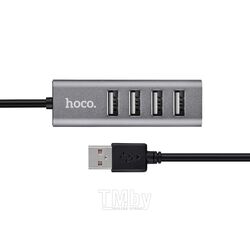 Хаб USB HB1, темно-серый 4xUSB, кабель 8 см Hoco 6,95753E+12
