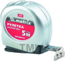 Рулетка Magnetic, 5 м х 19 мм, магнитный зацеп MATRIX 31011