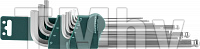 Комплект угловых шестиграников EXTRA LONG с шаром 1,5-10мм, 9 предметов S2 материал Jonnesway H06SM109S