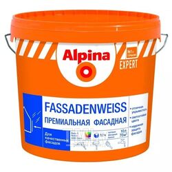 Краска для наружных работ Alpina EXPERT Fassadenweiss База 3, 2,35л