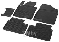 Комплект автомобильных ковриков Kia Ceed 2012- HB 3D/5D, полиуретан, низкий борт, 5 предметов, крепеж для передних ковров RIVAL 12801001