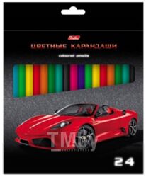Набор цветных карандашей Hatber Машинки / Кс24_04 (24цв)