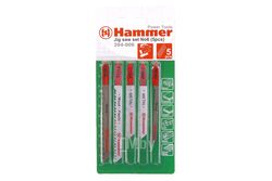 Пилка для лобзика (набор) Hammer Flex 204-906 набор No6 дер.\пл.\мет, 5 видов, 5шт (30575)