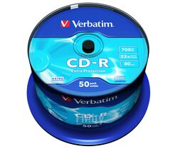 Оптический диск CD-R 700Mb Verbatim DL Extra Protection 52x CakeBox 50 шт. 043351