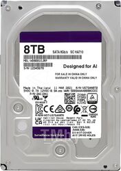 Жесткий диск WD Purple 8TB (WD84EJRX) (3.5", SATA 3.0 (6Gbps), 5640 об/мин, буфер 128 МБ)