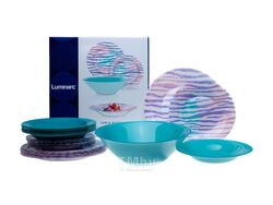 Набор посуды стеклянной "junia purple" 19 пр.: 18 тарелок, салатник Luminarc V6283
