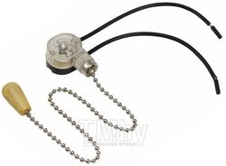 Выключатель для настенного светильника c проводом и деревянным наконечником <Silver> индивидуальная (REXANT)