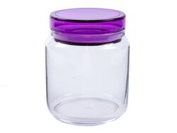 Банка для сыпучих продуктов стеклянная "Colorlicious purple" 750 мл с пластмассовой крышкой (арт. L8344, код 181957)