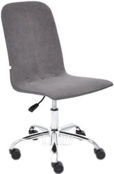 Кресло офисное Tetchair Rio флок/кожзам (серый/металлик)