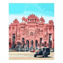 Набор для рисования по номерам, картина 41х50 см "Площадь в Индии" (основа на карт, краски, кисть) LORI Кпн-197