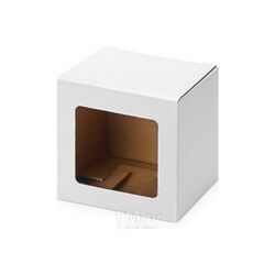Коробка для кружки "87976" 11,3*9,5*11 см, с окном, самосборная, микрогофрокартон, белый
