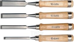 Стамески 10, 16, 20, 25мм набор (деревянная ручка) Yato YT-6260