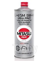 Моторное масло синтетическое MITASU 5W40 1L ULTRA DIESEL CJ-4 SM (PAO) API CJ-4, CI-4(Plus) SM ACEA E7 E9-08 MJ2111
