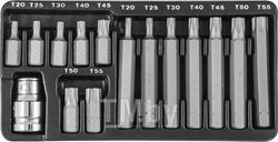 Набор вставок-бит 10 мм DR TORX® с переходниками, 15 предметов Jonnesway S29H4215S