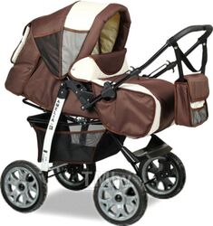 Детская универсальная коляска Alis Amelia I (am02, коричневый/светло-бежевый)