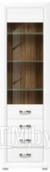 Шкаф с витриной BMK Маркус B136-REG1W3S (орех салев/сибу светлый Джанни)