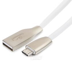 Кабель USB2.0 AM-microBM 1.0м Cablexpert серия Gold белый блистер CC-G-mUSB01W-1M