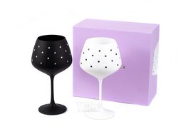 Набор бокалов для вина стеклянных "Lovely dots" декор. 2 шт. 580 мл Crystalex