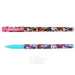 Ручка шар. синяя с чернилами на масляной основе корпус "Цветы" "soft" VINSON A 24
