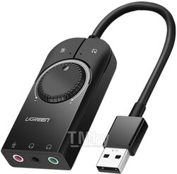 Аудио переходник UGREEN USB External Stereo Sound Adapter 15cm CM129 (Black) (40964)