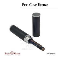 Ручка "FIRENZE" шарик.автомат.в круглом тубусе, 1.0мм, синяя, синий мет.корпус, черный футляр Bruno Visconti 20-0299/02