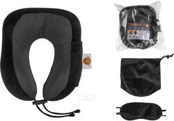 Подушка для путешествий с эффектом памяти, набор (маска для сна, чехол), черный, ARIZONE 28-200001