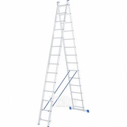 Лестница, 2х14 ступеней, алюминиевая, двухсекционная СИБРТЕХ Pоссия 97914