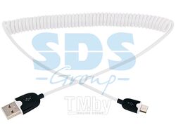 USB кабель универсальный microUSB шнур витой 1,5 м белый REXANT